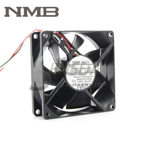 Už NMB 3110KL-04W-B19 P54 12V 0.13 A 80X80X25 mm, 8cm 80mm serverių vėsinimo ventiliatorius 8025