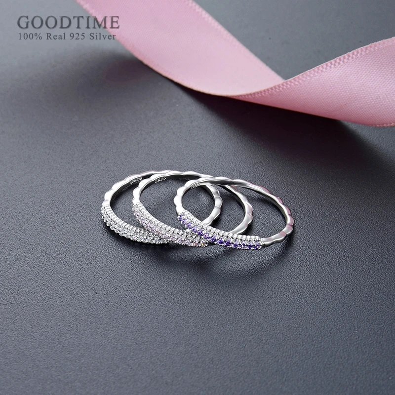 Šviečiantis Mados Grynas 925 Sterlingas Sidabro Žiedas Papuošalų Jubiliejų Žiedas Banga Eilės Kubinių Zirconia Papuošalai Stiliaus Žiedas Moterims Mergina