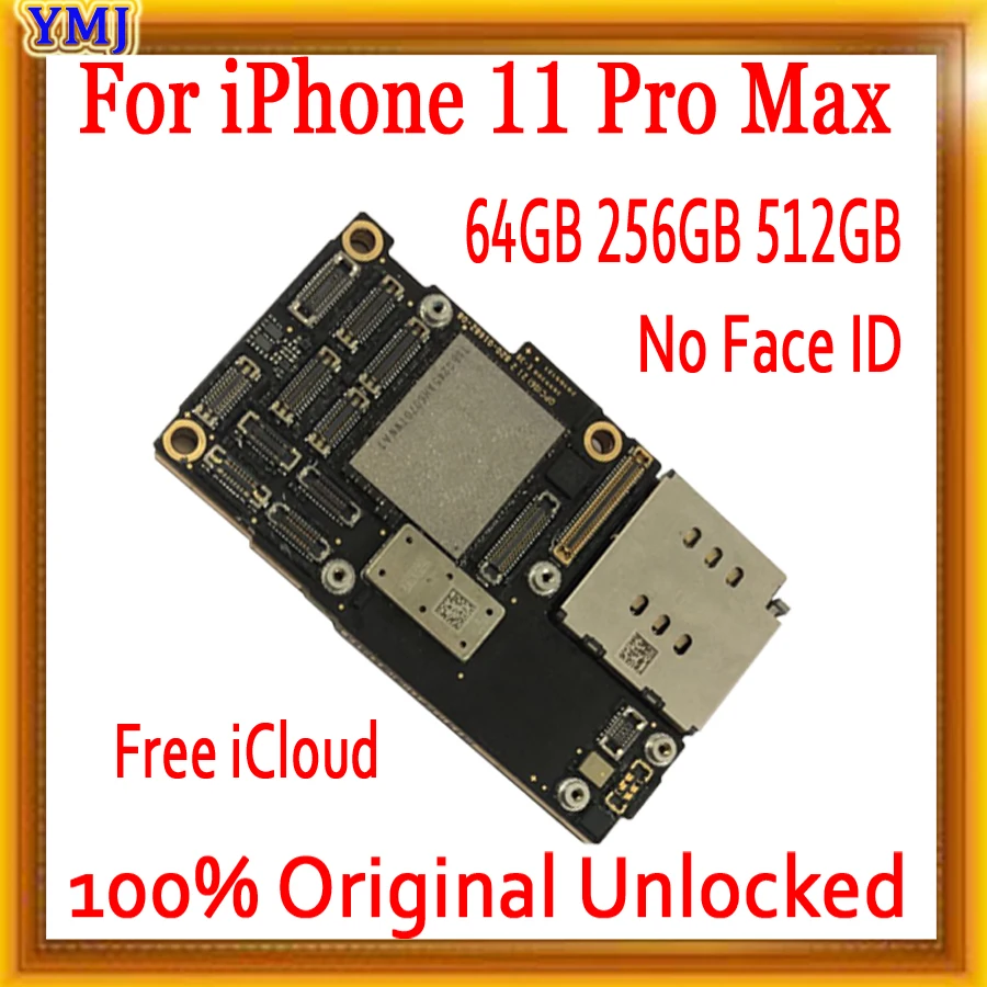 Nemokamas pristatymas iPhone 11 pro max Plokštė Su/No Face ID Originalus, atrakinta iPhone 11 pro max Logika Valdybos geras Išbandytas
