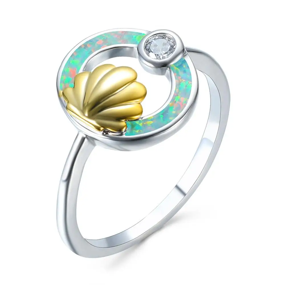 Kūrybos Aukso Apvalkalo opalas žiedas mados paprasta cirkonis ponios žiedas šalis žiedas gimtadienio dovana