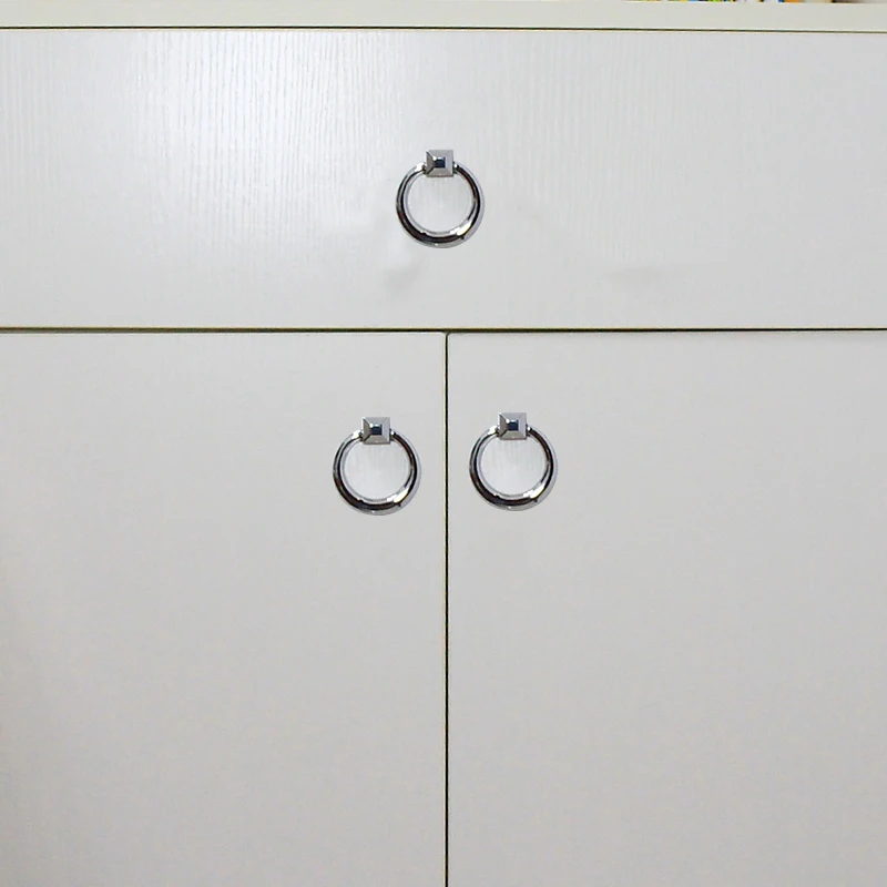 Skersmuo 55mm šiuolaikinės paprastu būdu lašas žiedai stalčių batų spintoje rankenėlę traukti sidabro aukso virtuvės spintoje odininkas durų rankena