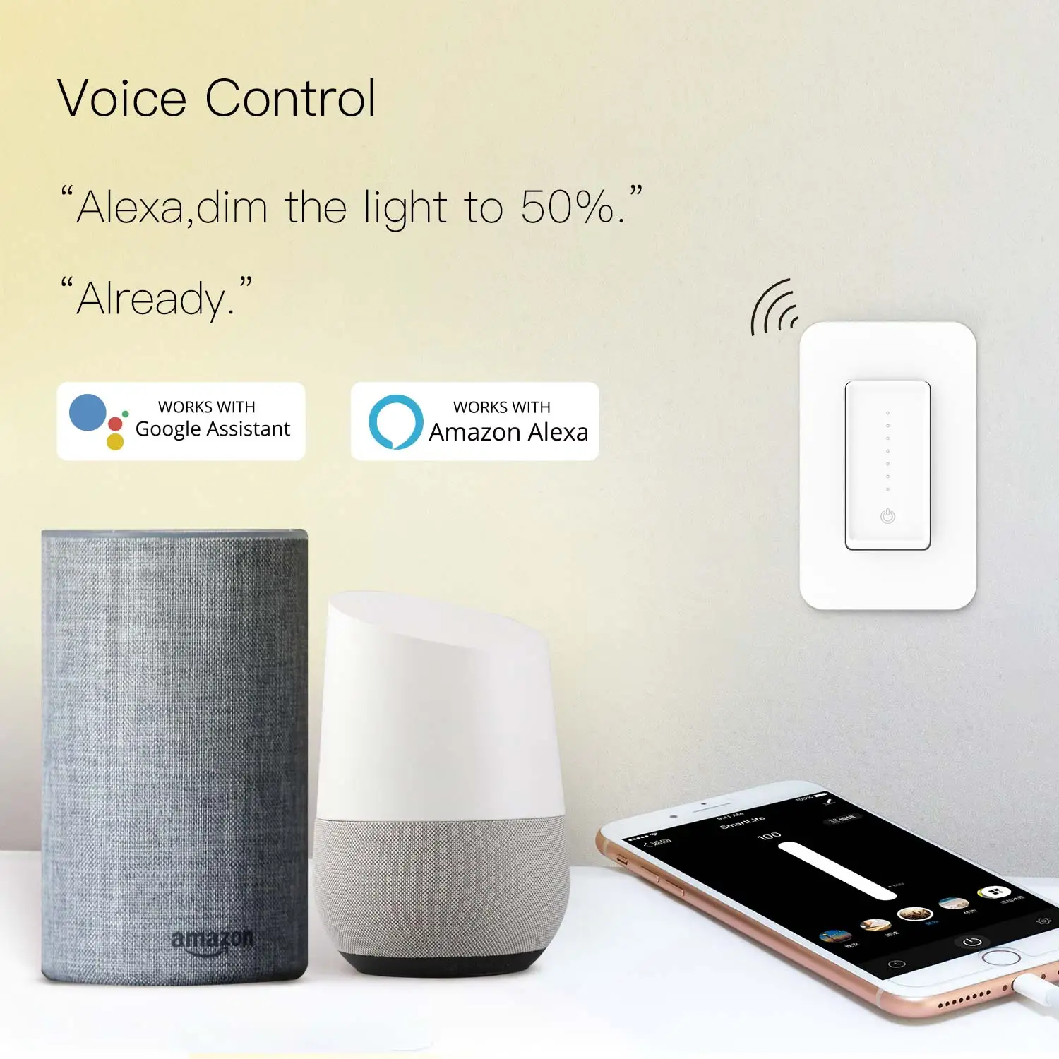 Tuya WiFi Smart Dimeris jungikliai, Valdymo Balsu su Alexa, Google Namų Protingo Gyvenimo App Kontroliuoti Vieno Poliaus 3 Būdas Smart Home