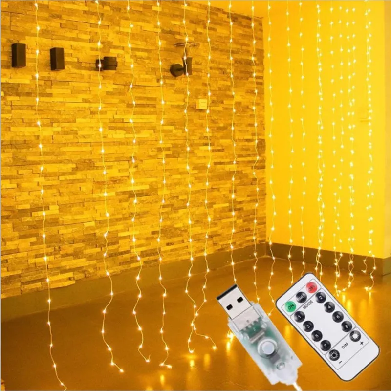 3M LED USB Power Nuotolinio Valdymo Užuolaidų Pasakų Žibintai Kalėdinė Girlianda LED Žibintai String Šviesos Šalis, Sodo Namų Vestuvių
