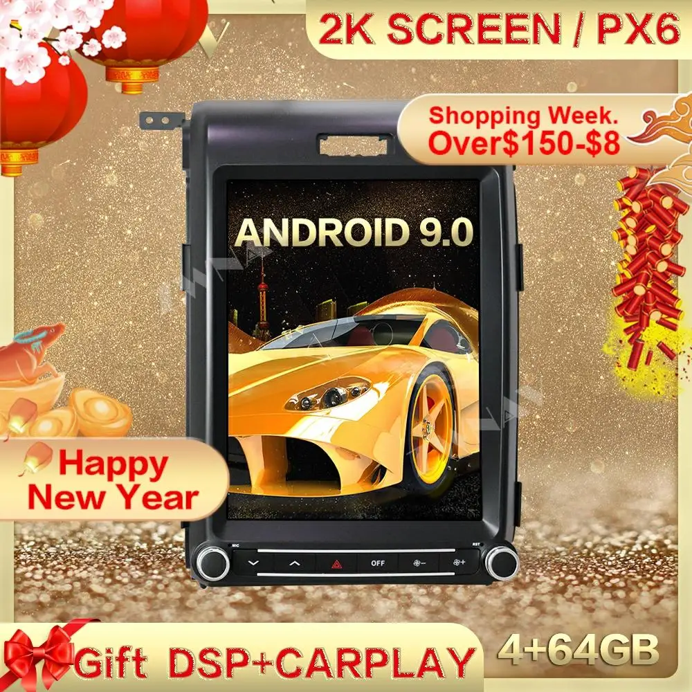 DSP Carplay Tesla ekraną 4G+64GB Android 9.0 Automobilio Multimedijos Grotuvo Ford F150 2008 2009-GPS Radijas Auto stereo galvos vienetas