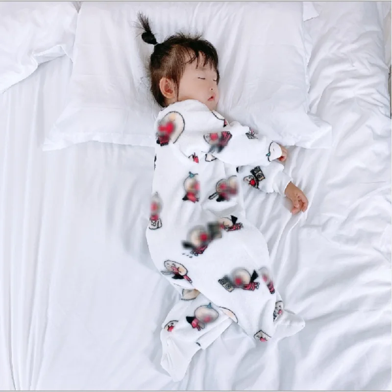 Kūdikių miegmaišis Medvilnės Flanelė Kūdikių Žiemos Animaciją Bamblys Miego Maišas Vaikams Miegoti Anti-kick Minkšta Vaikų Pajama Jumpsuit