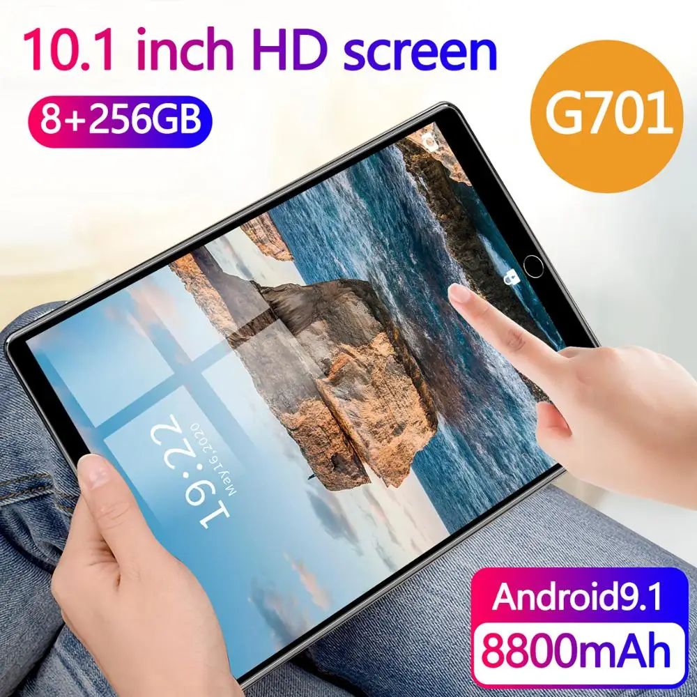 2020 Naujausias G701 Tablet Pc 256G 10.1 Colių 4G Telefonu 8800mAh WiFi GPS Pasaulio Versija 8GB RAM 256 GB ROM Android 9.1 Octa Core
