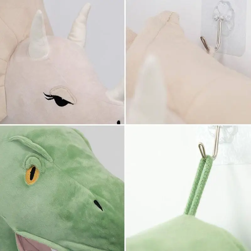 3D Animacinių filmų Gyvūnų Galvos Dinozaurų Įdaryti Pliušinis Žaislas Vaikams, Miegamojo, vaikų Darželio Kambario Sienos Kabo Dekoro