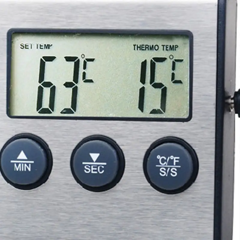 Skaitmeninis Virtuvės Termometras LCD Ekranas Ilgas Zondo Signalo Grilis Orkaitės Maisto