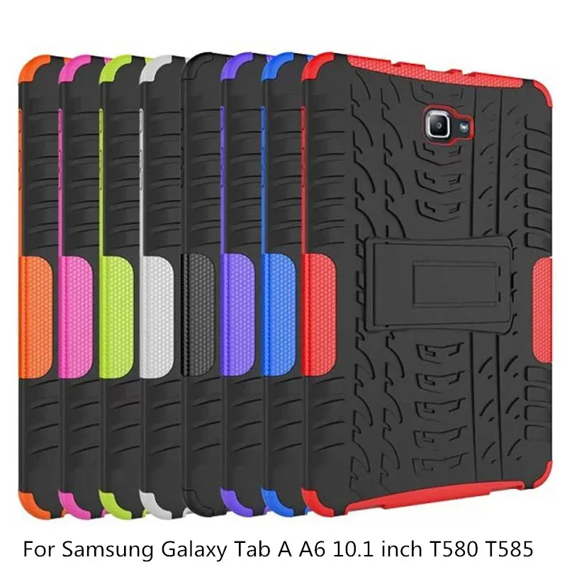 Padangų Silicon Cover for Samsung Tab A6 10.1 colių 2016 Atveju T580 T585 T580N T585N SM-T580 T585 Funda Coque Stovas Laikiklis + filmas