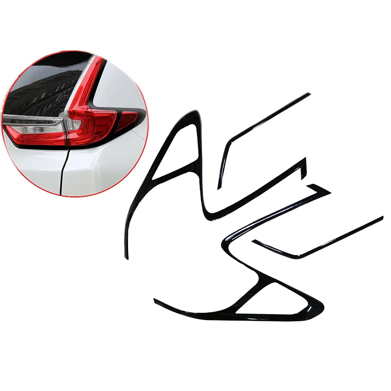 4x Black Galinis užpakalinis žibintas Uodegos Šviesos Lempos Dangtelis Apdailos Honda CRV CR-V 2017-2020