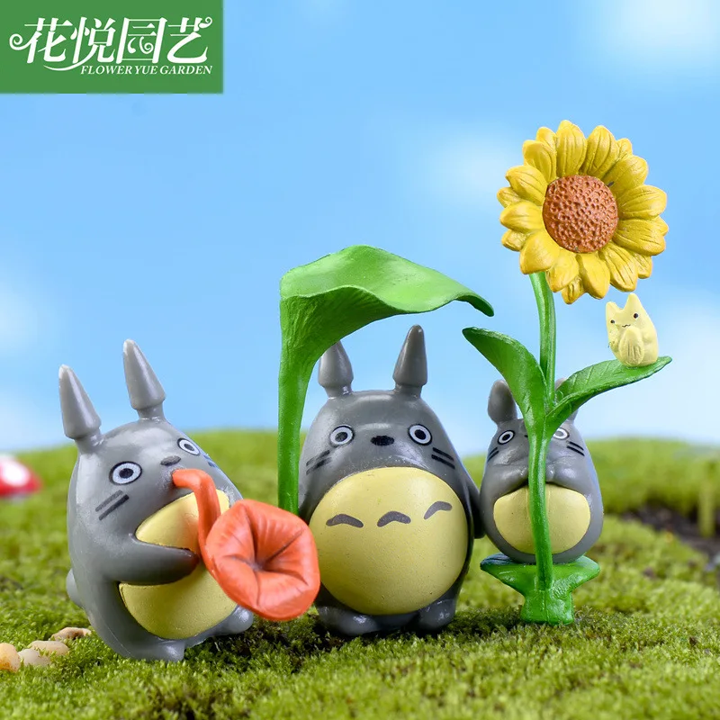 9pcs Totoro Lėlės Pasakų Sodo Miniatiūros Kūrybinės Amatų Multi-mėsos Augalų Sodas Duomenys Moss Micro Kraštovaizdžio Puošmena