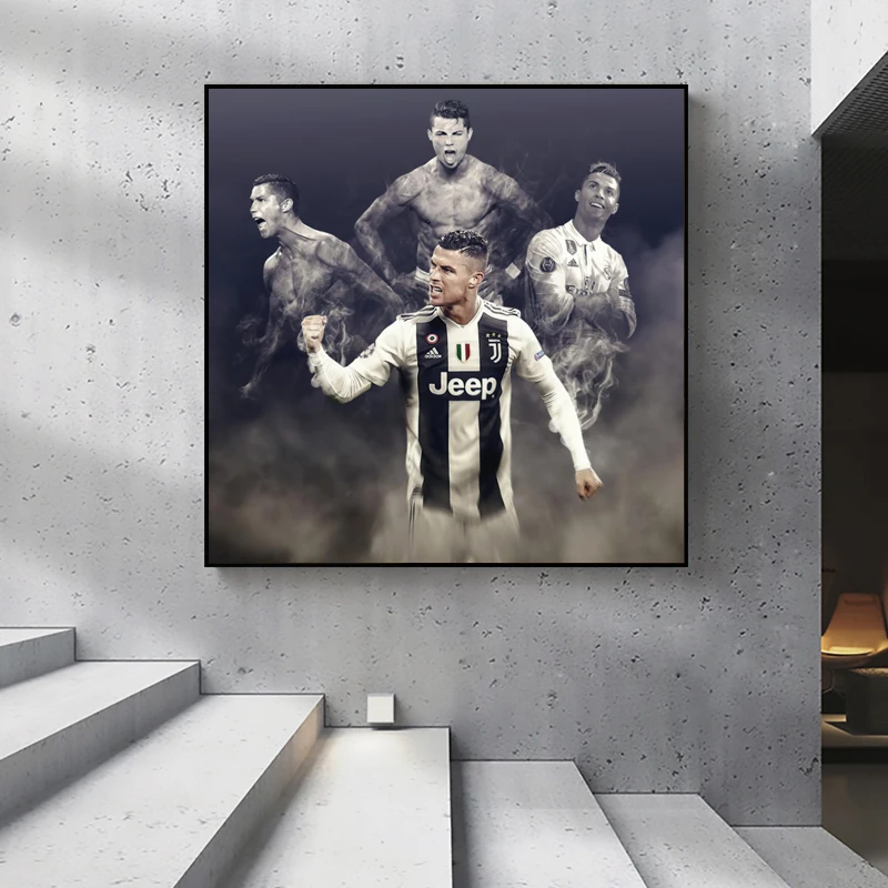Retro Futbolo Sporto Žvaigždė Cristiano Ronaldo SP7 Plakatai ir Spausdina Juoda Balta Drobė, Tapyba Sienos Meno Kambarį Namų Dekoro
