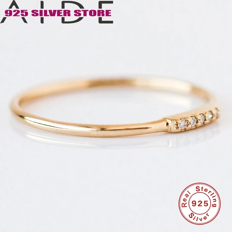 Aide 925 sterlingas sidabro vienos eilės akmens žiedas, Moterų Mados Vestuvių Papuošalai, Žiedai, Paprastas Daiktas 2020 Naujas Prekės ženklas Vestuvių Žiedas