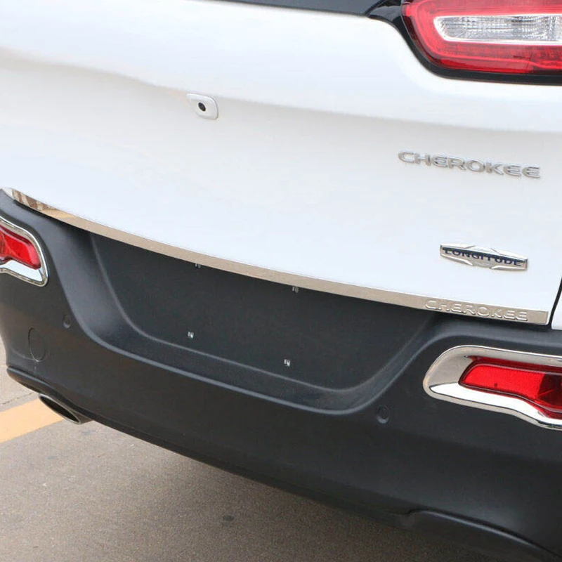 Nerūdijančio Plieno Galinis bagazines dangtis bagažo skyriaus užpakalines duris Padengti Apdaila Už Jeep Cherokee 2013 2016 2017 2018 Automobilių Reikmenys