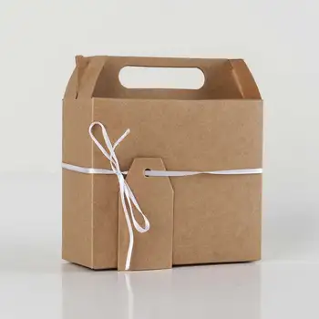 5vnt Didelis Dovanų krepšys su rankenomis Pakuotės Vestuvių, Gimtadienio Malonių Dovanų Dėžutėje maisto tortas, Saldainių Dėžutės Kraft Popieriaus, kartono Dėžutė