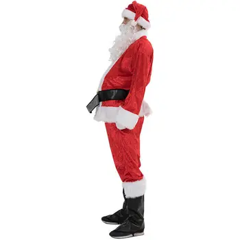 5vnt Kalėdų Senelio Kostiumas Drabužius Fancy Dress Suaugusiųjų Kostiumas, Cosplay Apranga S-3XL