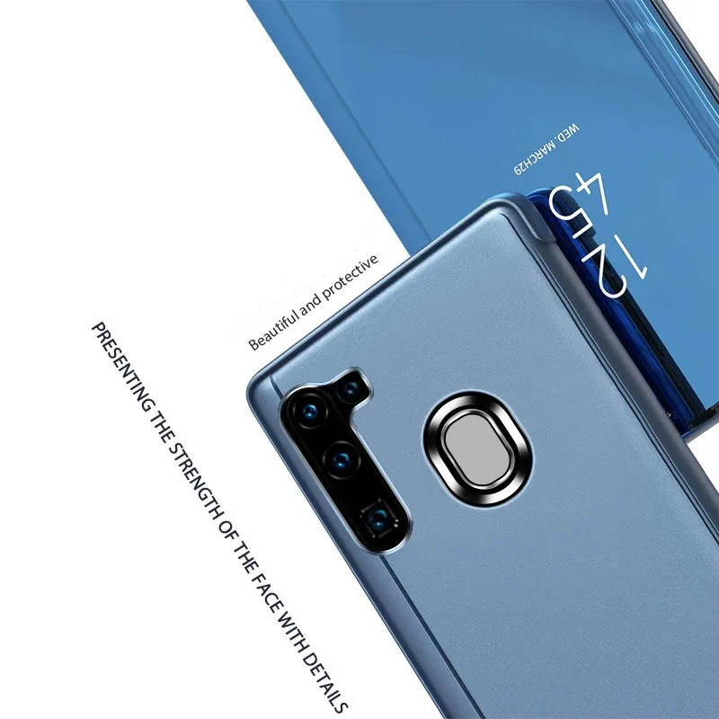 Smart vaizdo Veidrodis, Odinis Telefono dėklas Samsung Galaxy S6Edge S7Edge S8 S9 S10E S20 Ultra Plus Lite Atramą Flip Cover Dėklai