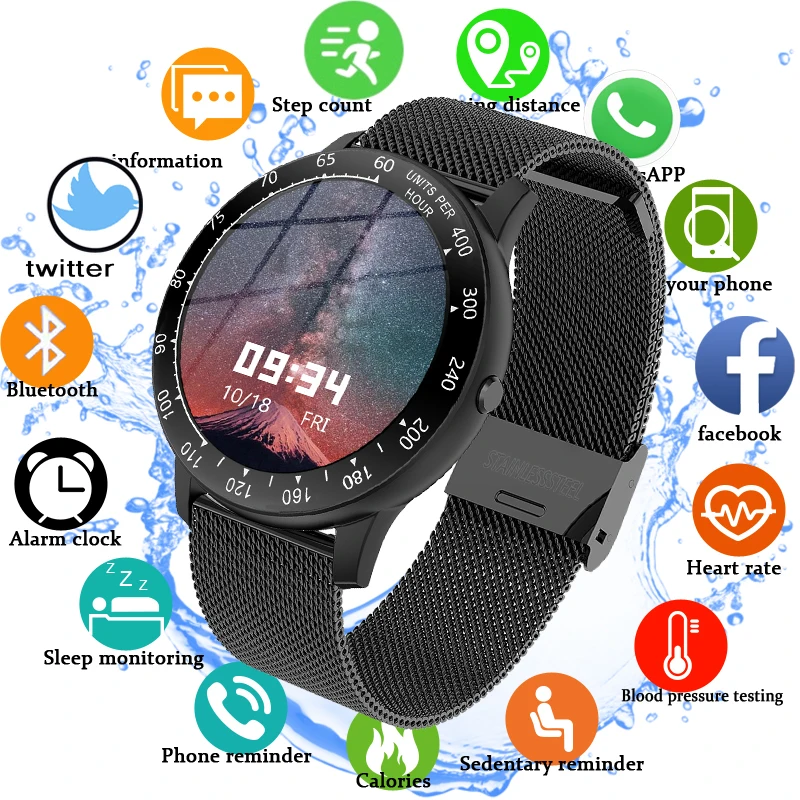 2020 Naujas LIGE Juoda Atsitiktinis Mados Smart Watch Vyrai Moterys Fitness Tracker Top Brand Prabanga Vandeniui Laikrodis Smart Apyrankė Vyrams