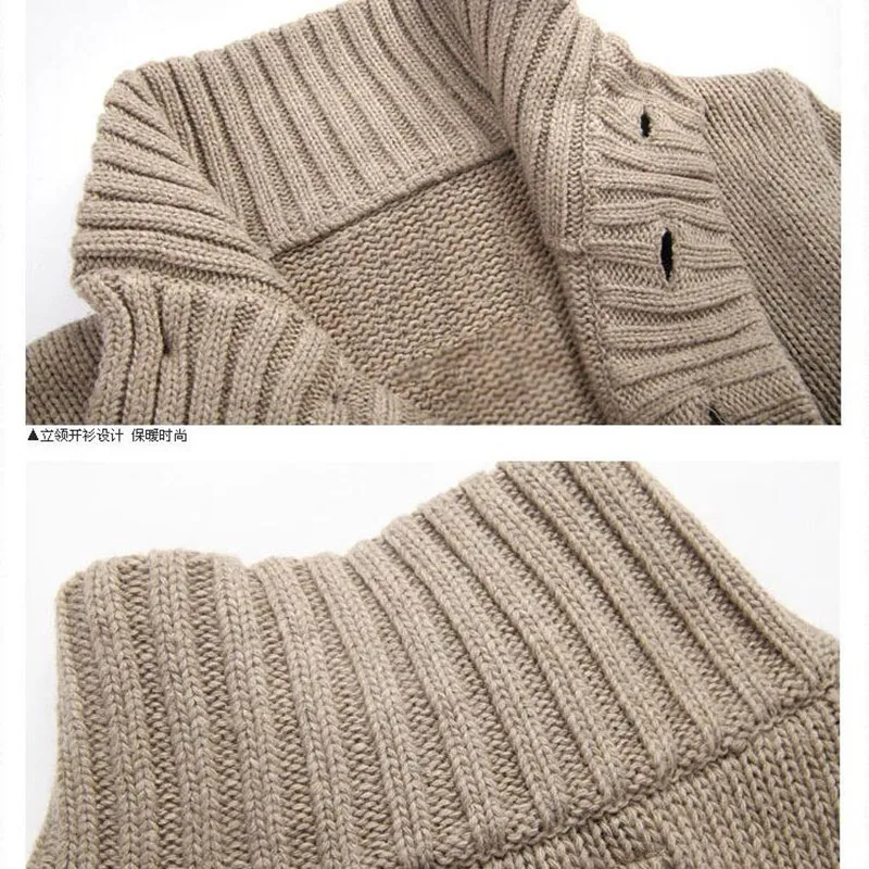 Mados Viršūnes stovėti Apykaklės vyrų megztinis single-breasted vilnos, medvilnės vyrų megztinis Plonas atsitiktinis megztinis