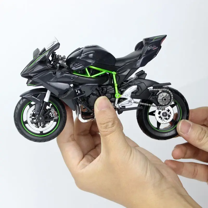 MaiSto Lieto Metalo Modelio Komplektai: KAWASAKI Ninja H2R Motociklo Modelis 1:12 Surinkti Modelį, Žaislai Lengvai Surenkami, Su dėžute