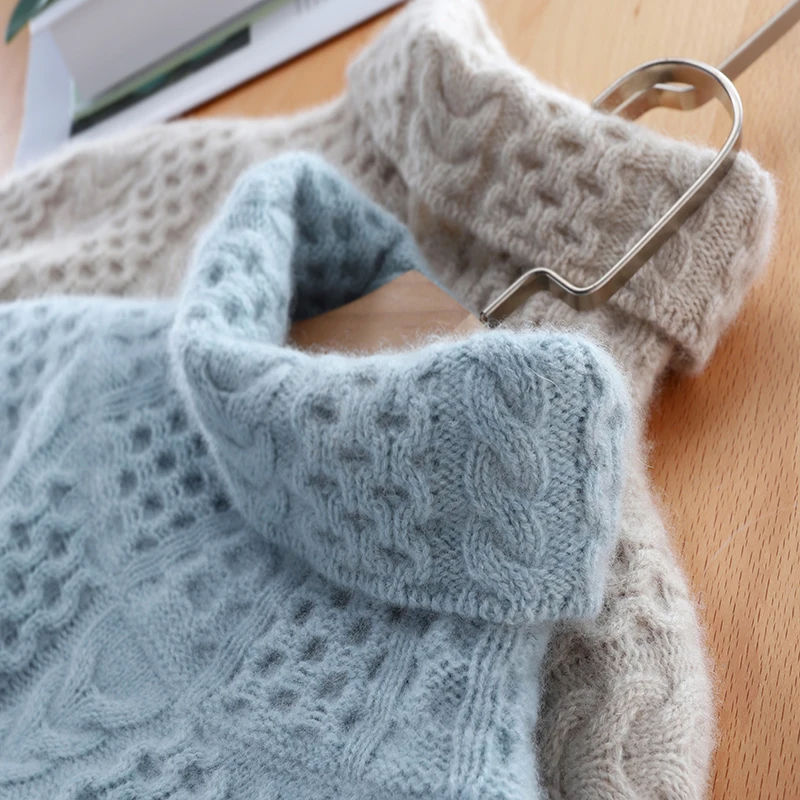 LITVRIYH Rudenį golfo moterų megztinis mezgimo viršūnes moterų megztinis ilgomis rankovėmis, šiltas megztas megztinis moterų megztinis storas megztinis