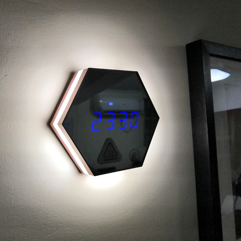 LIEPOS DAINA Sienos Kabo LED Laikrodis-Žadintuvas, Skaitmeninių Laikrodžių Despertador Veidrodis Elektroninis Stalinis Laikrodis Nakties Šviesos Laikmatis Wekker