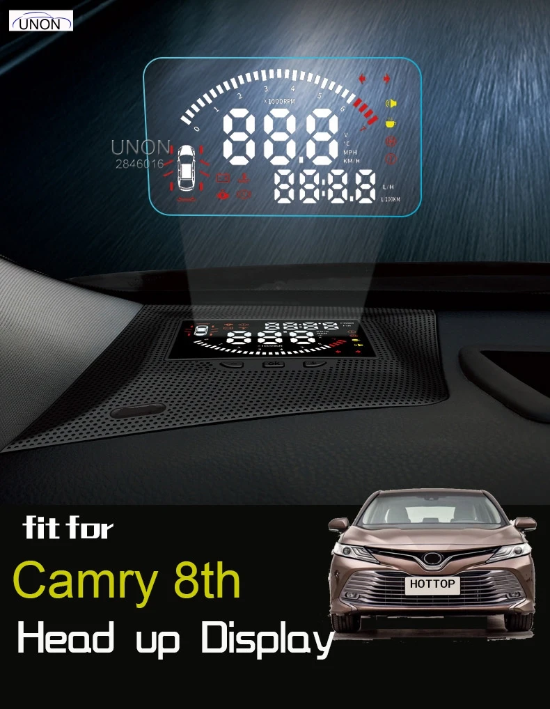Unon Savarankiška, Hud Automobilių Head Up Display Toyota Camry 2018~2019 Saugaus Vairavimo Ekrano Tpd Duomenys Projektorius Į Priekinį Stiklą