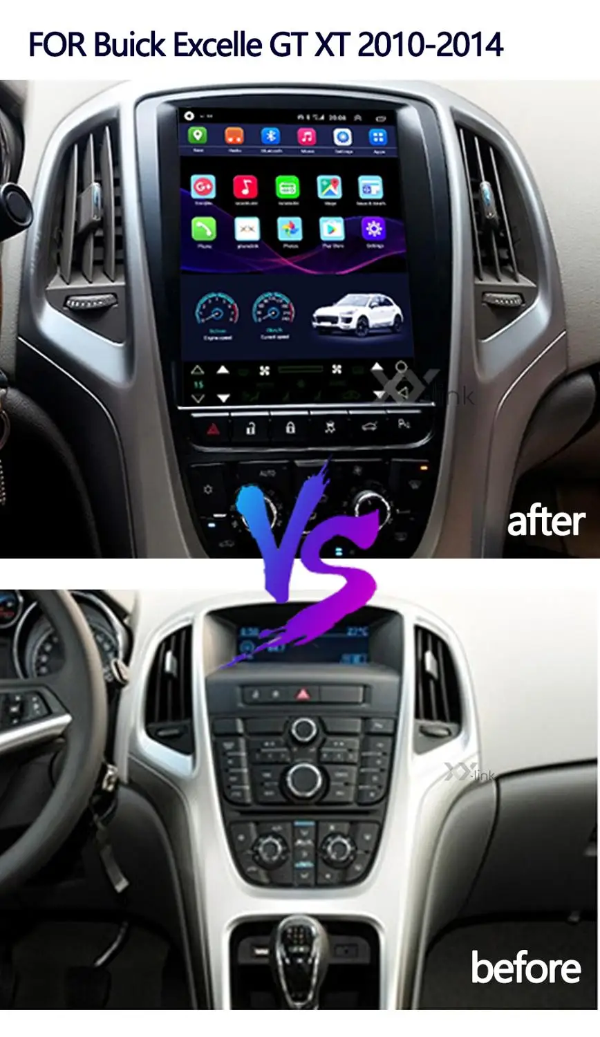 9.7 colių Android 10.0 Tesla vertikalus ekranas, automobilio multimedijos grotuvas GPS navigacija radijo 2010-2017 Buick Excelle 