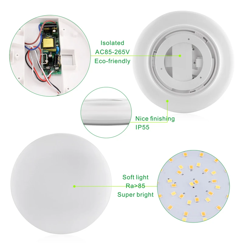 Šiuolaikinių LED Lubų Šviesos Lempų Apšvietimas Nuotolinio Valdymo pultas 3 Spalvų, šviesos srautą galima reguliuoti Gyvenimo Kambario, Miegamasis, Balkonas Apšvietimo AC90-265V