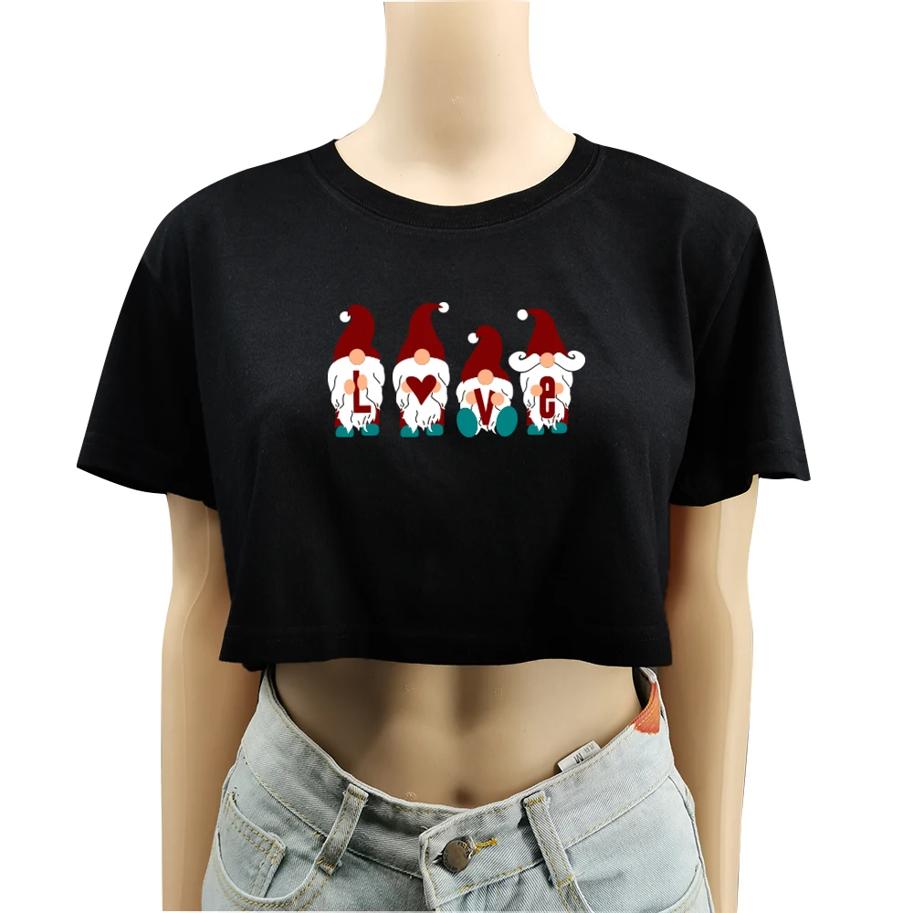 2020 Linksmų Kalėdų Ir laimingų Naujųjų Metų Juokingas Nykštukai Spausdinti Trumpą T Marškinėliai Moterims Bamba Streetwear Mados Drabužius Top Marškinėliai