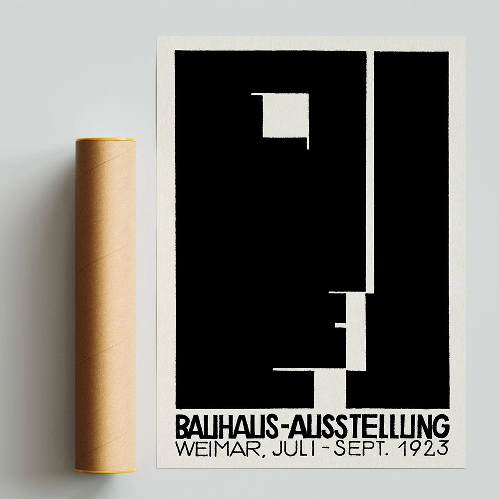 Retro Plakatai ir Spausdina Bauhaus Ausstellung 1923 Weimer Parodos Plakatas Sienos Meno Nuotrauką Drobė, Tapyba už Kambarį, Namų Dekoro