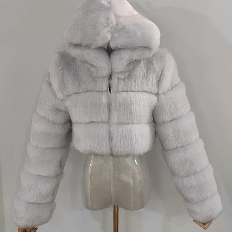 Moterų Dirbtiniais Kailiais žieminis Paltas su Gobtuvu Elegantiškas, Šiltas Striukes Moterų Derliaus Paltas Storio Parkas Slim Fit Atsitiktinis Rudenį Outwear LL188