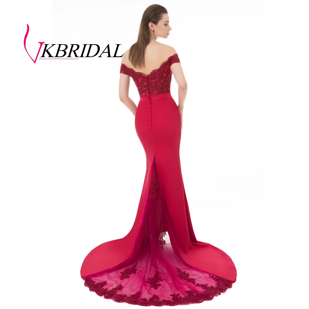 VKBRIDAL Chalatas De Soiree Raudona Undinėlės Ilgą vakarinę Suknelę Šalies 2019 Elegantiškas Vestido de Festa Longo Oficialų Promenadzie Suknelė