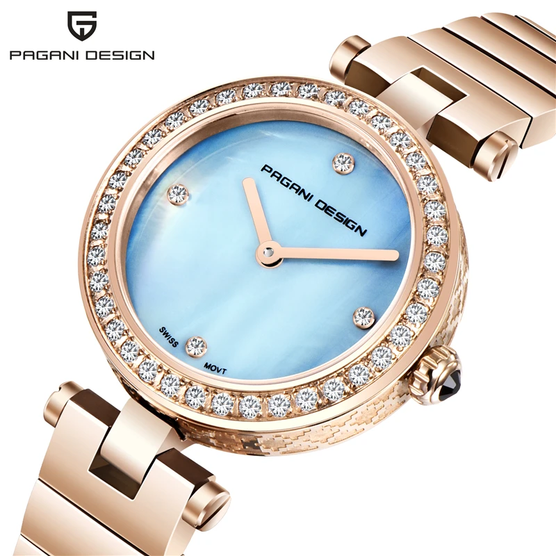 Reloj Mujer PAGANI Prekės ženklo DIZAINAS Ponios Mados Laikrodžiai Moterims Vandeniui Prabanga Safyro Kristalų Apyrankė Kvarco Žiūrėti Laikrodis 2020 m.
