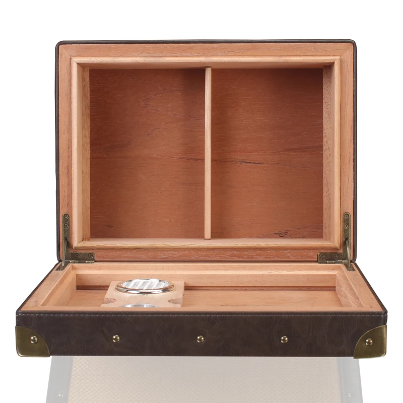 LUXFO cigarų humidoras sodraus raudonojo kedro mediena, dvigubo sluoksnio, drėkina kabineto drėkintuvai Cigarų drėkina dėžutę