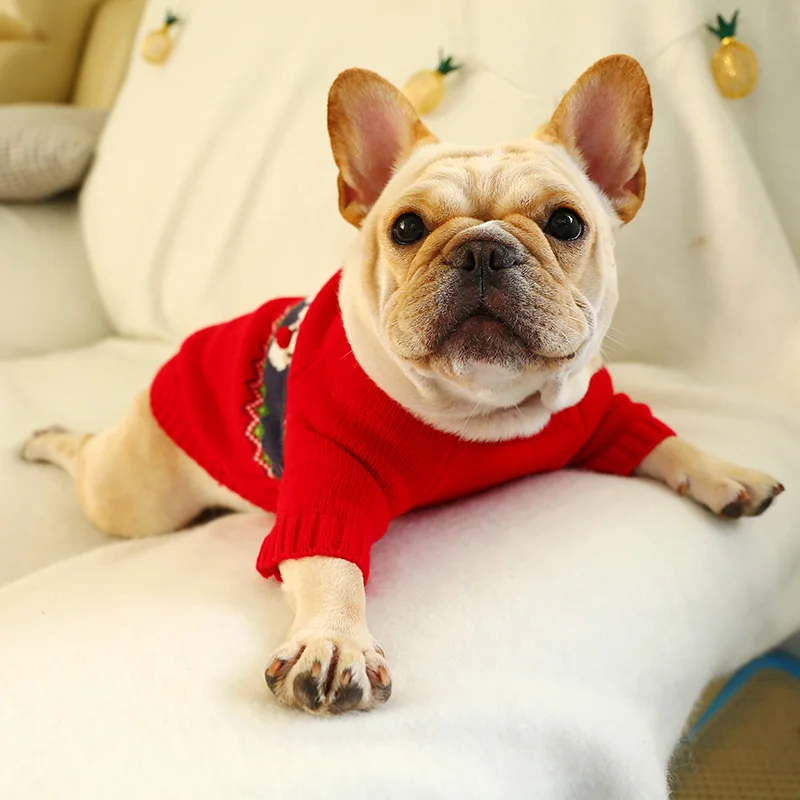 PETCIRCLE Pet Drabužiai prancūzijos Bulldogs Corgis Pugs Jaukus Dviejų turkiškas Drabužius Mažųjų ir Vidutinių Šunų Kalėdų Megztiniai