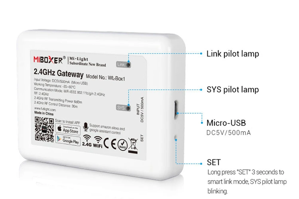 MILight iBox2 WiFi iBox Smart Šviesos DC5V 2.4 G WiFi Smart LED Šviesos Juostelės Modulis Valdytojas Mi Šviesos diodų (LED) Lemputės, Juostelės Žibintai