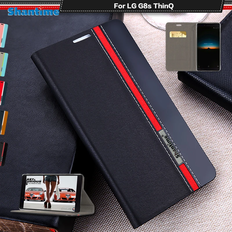 Prabanga PU Odos Atveju LG G8s ThinQ Flip Case For LG G8s ThinQ Telefono dėklas Minkštos TPU Silikoninis Galinio Dangtelio