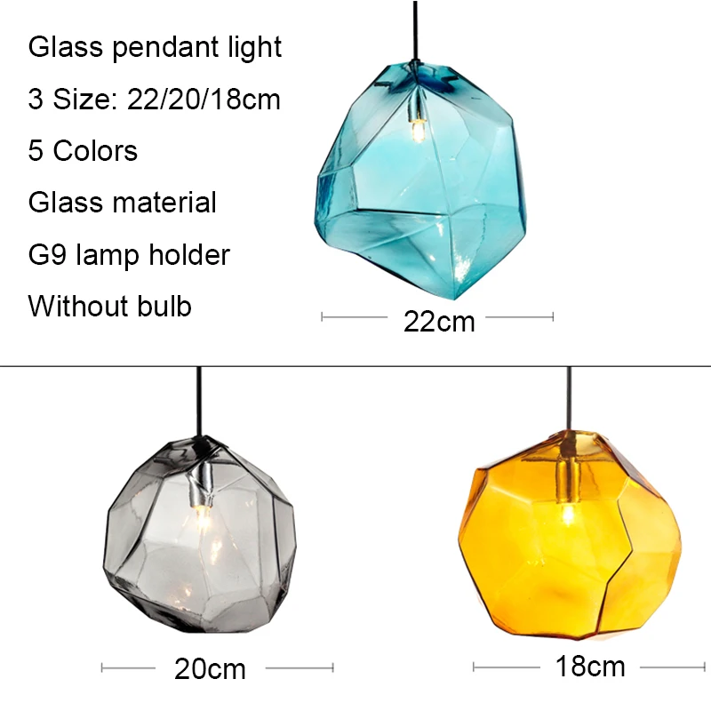 Šiuolaikinės Stiklo Kabo Šviesa Kristalų Spalvinga Hanglamp LED Šiaurės Ledo priedai veltiniams, vilna Lempa svetainė, Miegamasis, Virtuvė, Valgomasis