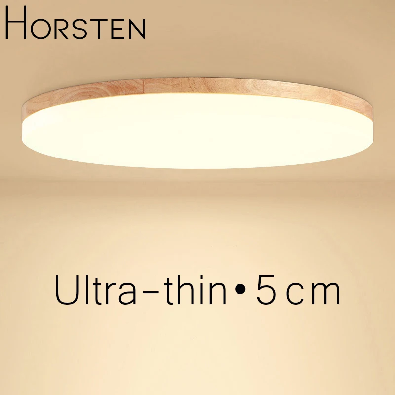 Šiuolaikinės Paprasta 5cm Ultra-plonas LED Lubų Šviesos ĄŽUOLO Medinės Lubos Žibintus, svetainė, Miegamasis, Studijų Kambarys, Virtuvė, Balkonas 220V