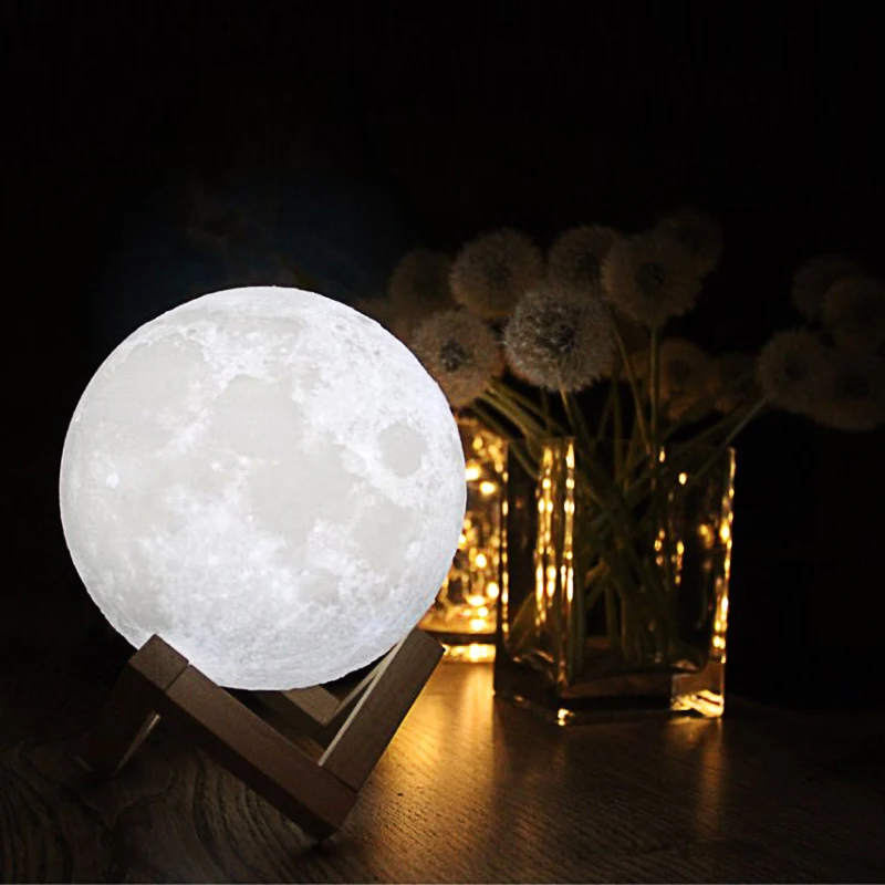 Mėnulio Lempos Apdaila Naktį Šviesa 2 / 16 Spalvų 3D Print order Dekoro Kūrybos Dovana Sveiki Dropship