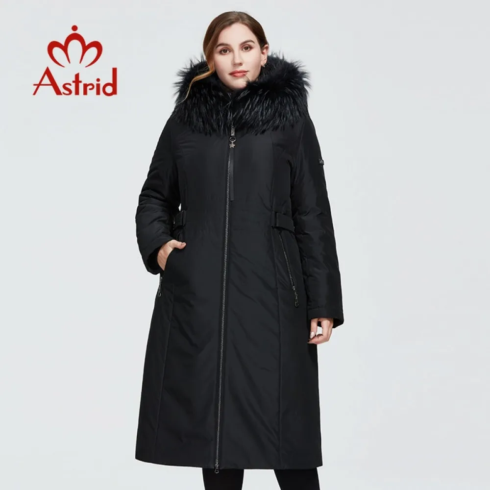 Astrid 2020 Nauji Žieminiai moteriški paltai moterims ilgas šiltas parko mados Striukė su meškėnas kailio gaubtas didelių dydžių moteriška apranga 3570