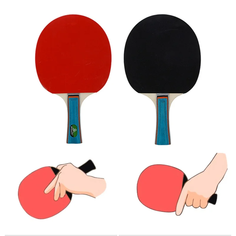 2 rakečių+3 kamuolius Profesinės anglies pluošto stalo teniso raketės su dvigubo veido spuogų-in stalo teniso gumos teniso raketės