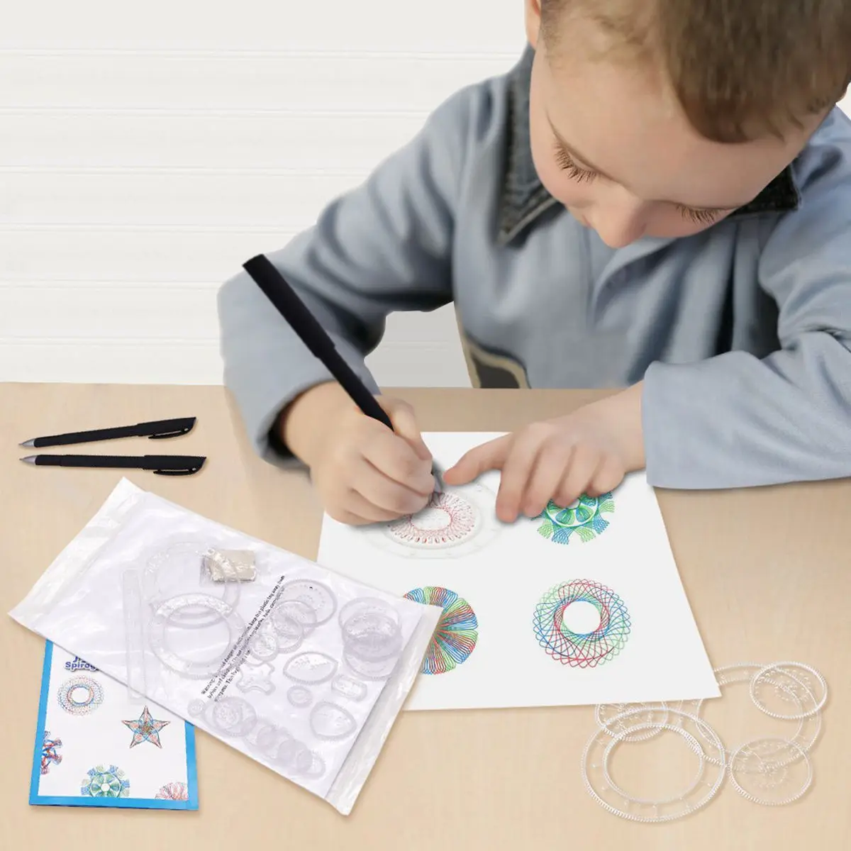 27pcs Vaikas Spirograph Nustatyti Dizainas Geometrinis Brėžinys, Alavo Valdovas Sukurti Meno Amatų