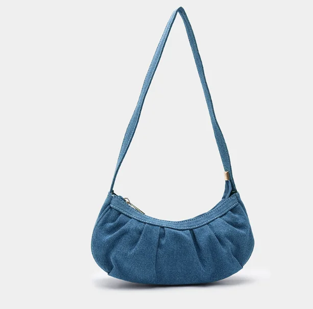 Mados moterų maišelį demin vieną petį mažas maišelis mėlyna batono užtrauktukas lady cute girl derliaus krepšys yingy77