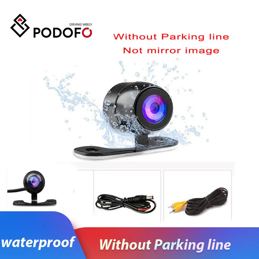 Podofo Auto CCD HD Automobilių Atsarginės Galinio vaizdo Kamera Galinio Stebėti, Parkavimo Pagalbos, atsparus Vandeniui Kameros Reverso Arba Priekinio vaizdo Kamera