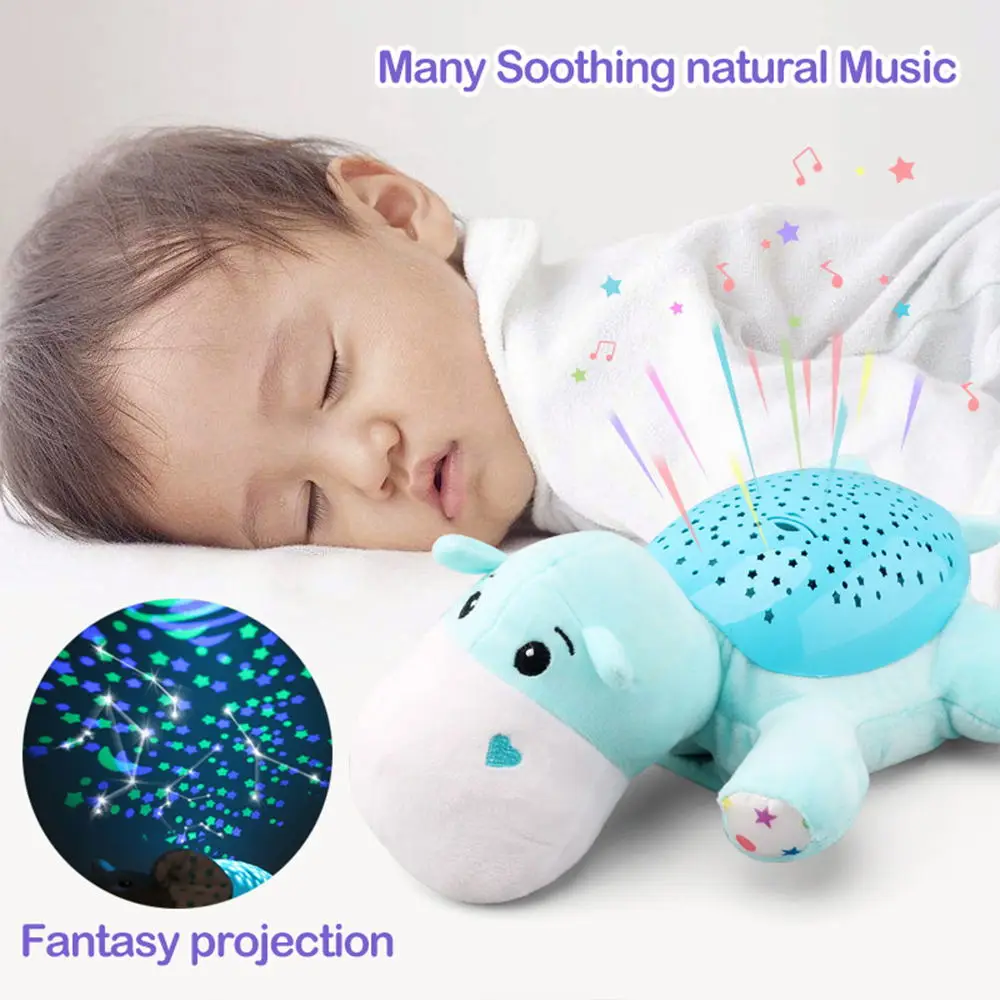Kūdikių Miego Pliušiniai Žaislai, LED Apšvietimas, Įdaryti Gyvūnų Naktį LED Lempa Su Muzikos Žvaigždė Projektoriaus Šviesos Žaislai Vaikams
