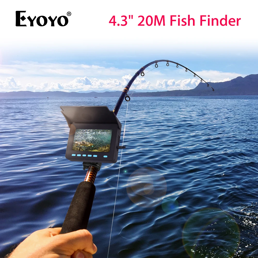 Eyoyo 4.3 Colių Povandeninis Naktinio Matymo Vaizdo Žvejybos Kamera 1000TVL 20M Kabelio 8 LED Šviesos Regėjimo Žuvų Ieškiklis Pesca Žvejybai ant Ledo
