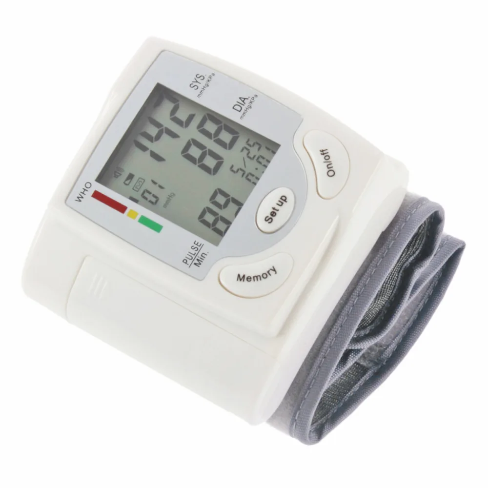 Sveikatos Priežiūros Stebėti Automatinis Skaitmeninis LCD Ekranas Riešo Kraujo Spaudimą, Stebėti Širdies Plakimas Norma Pulso Matuoklis Baltos Atlikti