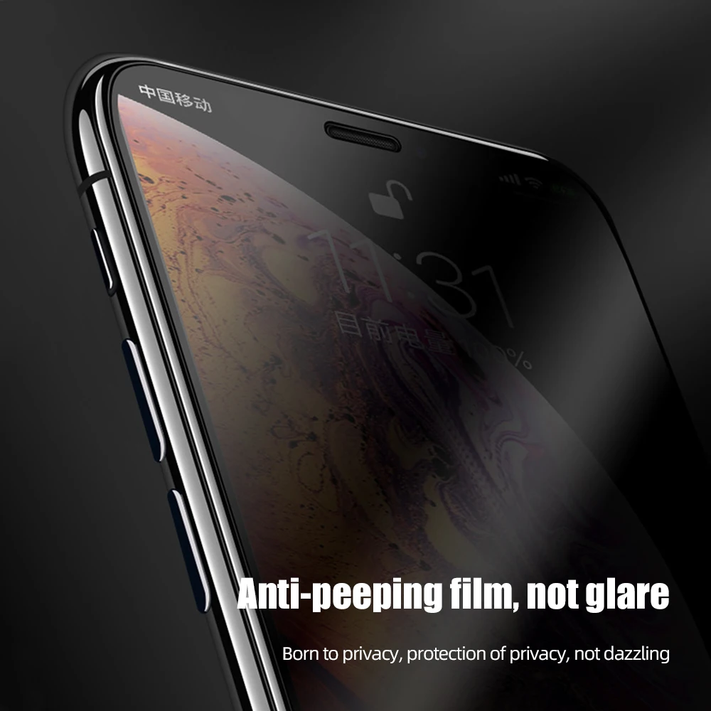 !ACCEZZ Privacy Screen Protector Anti Spy Grūdintas Stiklas iPhone 12 Pro Max Mini Akinimo Peep Anti-pirštų atspaudų Apsauginis Stiklas